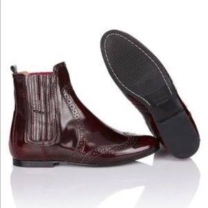 Boden Brogue Oxblood Chelsea Boots Size 41